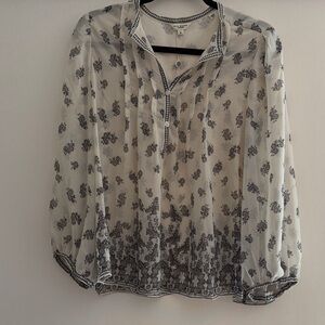 Max Studio Black and White Floral Blouse